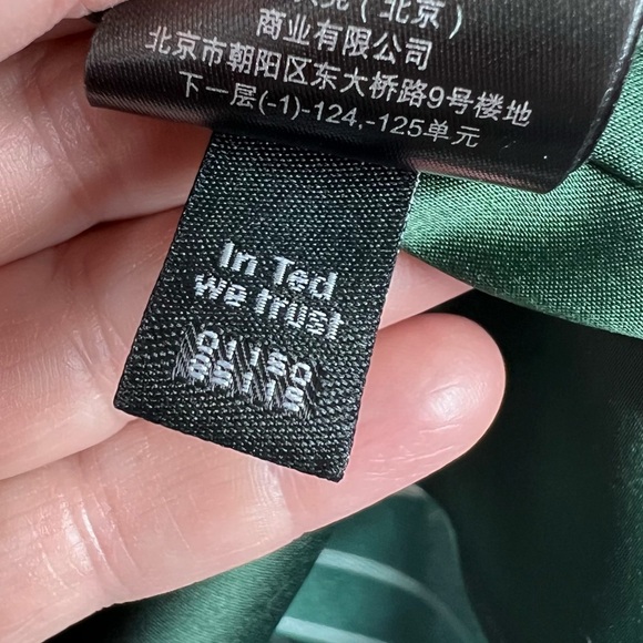 TED BAKER Eveliin Green Floral Blouse with Metallic Threads and sheer sleeves 2 - Picture 8 of 11